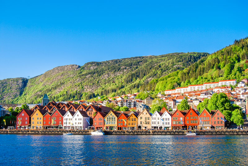 Local village during summer  in Bergen, Norway