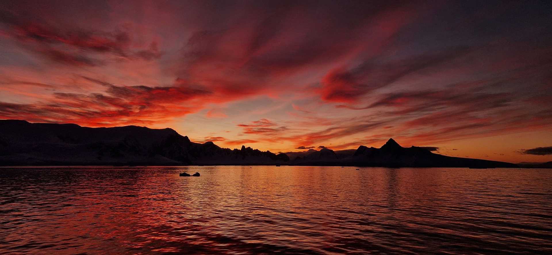 sunset in Antarctica