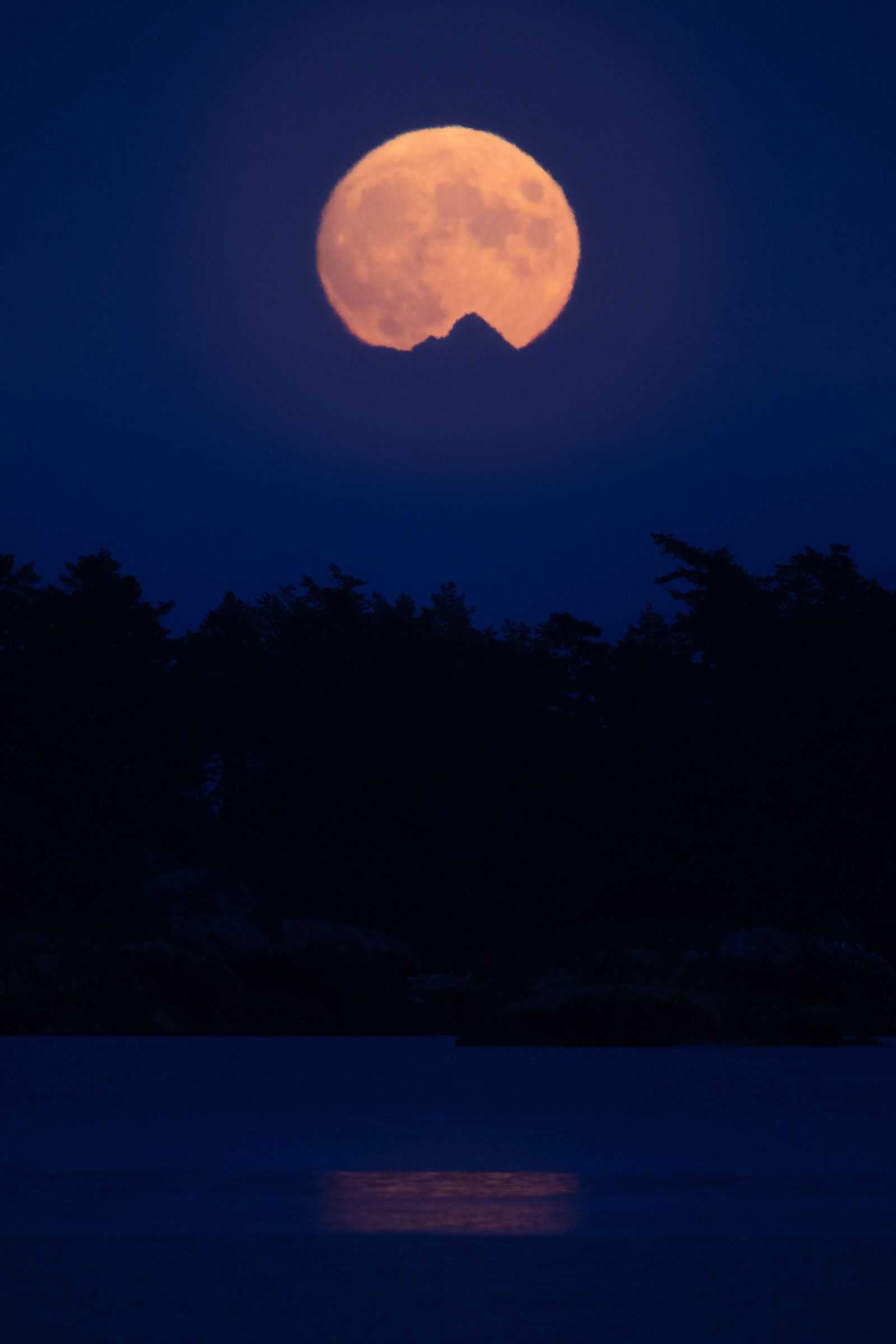 moonrise over island