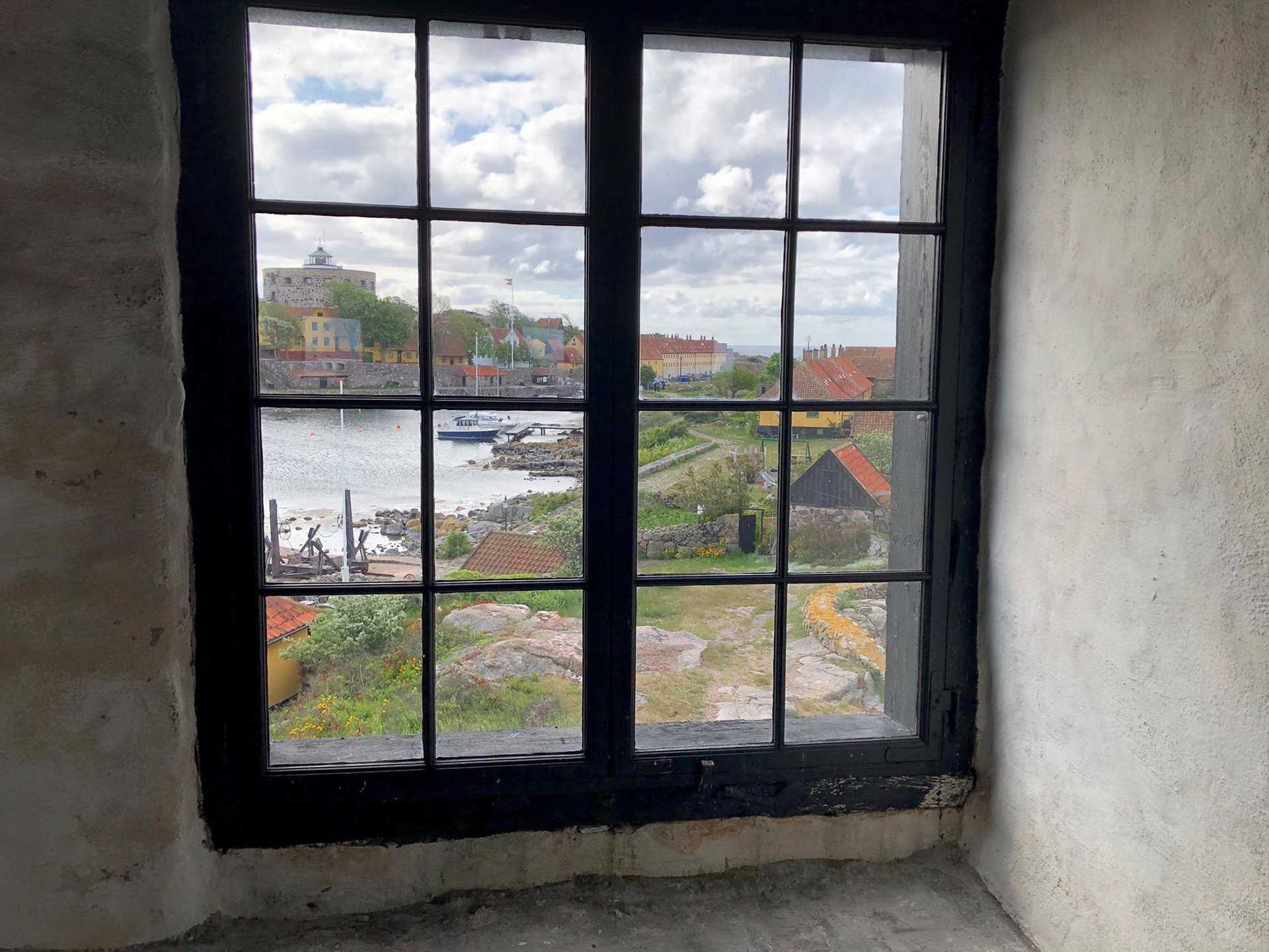 buildings as seen through a window